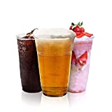 Vasos de plástico transparente resistentes, vasos de plástico grandes, vasos de pinta desechables fuertes, el vaso de cerveza ideal para festivales, barbacoas y partidos de fútbol, 660 ml (pinta completa) - 50 piezas